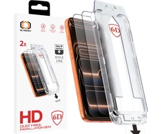 Grūdintas stiklas Tel Protect Dust-Free Easy Fit Full Glue 6D skirtas Apple iPhone 17 Pro juodas – 2 vnt