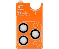 Grūdintas stiklas Tel Protect Titanium Lens 99% AR skirtas Apple iPhone 16 Pro/16 Pro Max skaidrus (objektyvui 3 vnt)