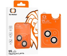 Grūdintas stiklas Tel Protect Titanium Lens 99% AR skirtas Apple iPhone 15/15 Plus skaidrus (objektyvui 2 vnt)