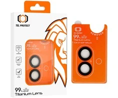 Grūdintas stiklas Tel Protect Titanium Lens 99% AR skirtas Apple iPhone 16/16 Plus juodas (objektyvui 2 vnt)
