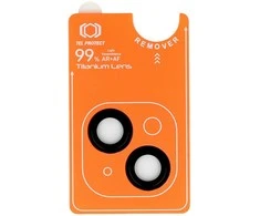 Grūdintas stiklas Tel Protect Titanium Lens 99% AR skirtas Apple iPhone 14/14 Plus juodas (objektyvui 2 vnt)