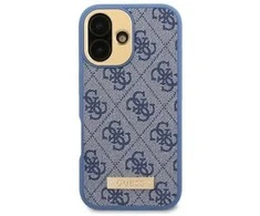 Guess GUHMP16LU4GPRB Apple iPhone 16 Pro 6.3″ mėlynas kietas dėklas 4G Logo Plate MagSafe
