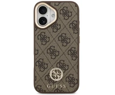 Guess 4G Strass Logo &amp; Big Strap Metal Mygtukai MagSafe dėklas skirtas Apple iPhone 17 Brown