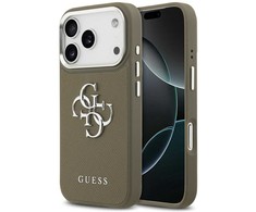 Guess Grained Big 4G Classic Logo - dėklas skirtas Apple iPhone 17 Pro ruda