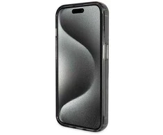Dėklas GUESS GUHMP13XHRSGSK IPHONE 13 PRO MAX 6.7 "Juodas/Juodas HARDCASE RING STAND SCRIPT GLITTER MAGSAFE