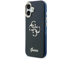 Guess IML 4G Script Metal Logo dėklas skirtas iPhone 17 Mėlyna