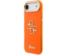 Guess IML 4G Script Metal Logo dėklas skirtas iPhone Air Oranžinis