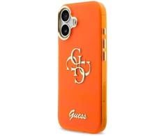 Guess IML 4G Script Metal Logo dėklas skirtas iPhone 17 Oranžinis