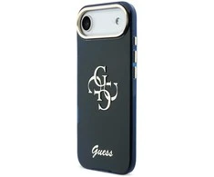 Guess IML 4G Script Metal Logo dėklas skirtas iPhone Air Mėlyna