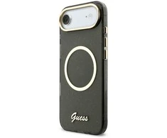 Guess IML Glitter Script Strap MagSafe dėklas skirtas iPhone Air Juodas