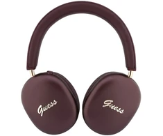 Guess Metallic Finish Auksinė Script Logo ENC belaidės ausinės, bordo spalvos