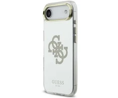 Guess PC/TPU Mirror 4G Glitter Logo MagSafe dėklas skirtas Apple iPhone Air Gold