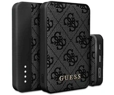 Guess Powerbank 15W GUPB5LP4GEGK 5000mAh juodos spalvos 4G odinis metalinis logotipas