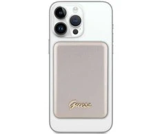„Guess“ indukcinė išorinė baterija 5W GUPBM3ALGSGD 3000mAh aukso spalvos „MagSafe Metal Script Logo“