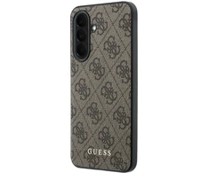 Guess PU 4G Metal Classic Logo dėklas skirtas Samsung Galaxy A37 rudos spalvos
