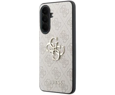 Guess PU 4G Metal Logo dėklas skirtas Samsung Galaxy A37 rožinės spalvos