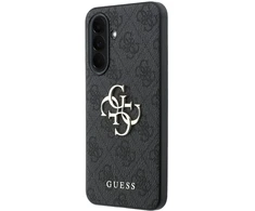 Guess PU 4G Metal Logo dėklas skirtas Samsung Galaxy A37 pilkos spalvos