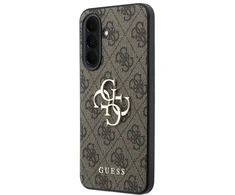 Guess PU 4G Metal Logo dėklas skirtas Samsung Galaxy A37 rudos spalvos