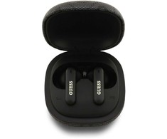 Guess PU 4G Metal Logo ENC TWS belaidės ausinės juodos spalvos