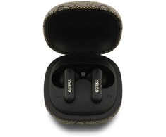 Guess PU 4G Metal Logo ENC TWS belaidės ausinės rudos spalvos