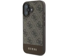 Guess PU 4G Stripe Apple iPhone 16 dėklas telefonui rudos spalvos