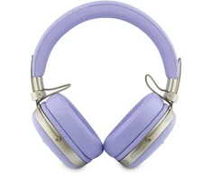 Guess PU Grained Triangle Auksinė Metal Logo ENC belaidės ausinės violetinės spalvos
