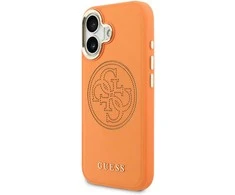 Guess PU Perskirtasated 4G dėklas skirtas Apple iPhone 17 oranžinės spalvos