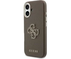 Guess PU Resin Logo dėklas skirtas Apple iPhone 17 Brown