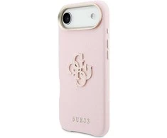 Guess PU Resin Logo dėklas skirtas Apple iPhone Air Rožinė