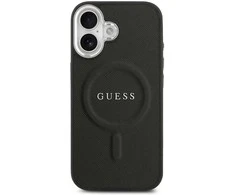 Guess PU Saffiano MagSafe dėklas skirtas Apple iPhone 17 juodos spalvos