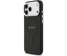 Guess PU Saffiano MagSafe dėklas skirtas iPhone 17 Pro Max juodos spalvos