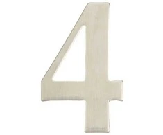 Haushalt Durų numeris „4“, nerūdijantis plienas, 62 mm