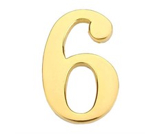 Haushalt Durų numeris "6", aukso spalvos, 45 mm