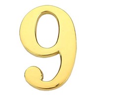 Haushalt Durų numeris "9", aukso spalvos, 45 mm