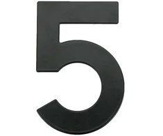 Haushalt Numeris "5", matinės juodos spalvos, 145 mm
