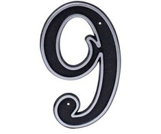 Haushalt Numeris "9", plastikinis, juodos spalvos, 150 mm