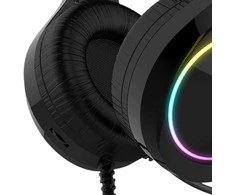 Žaidimų ausinės HAVIT HV-H2232D E-SPORTS, RGB, 50mm, USB jungtis, juodos