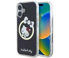 Hello Kitty HKHMP16SHFLBK Apple iPhone 16 6,1" dėklas telefonui juodos spalvos IML Fun bow Magsafe