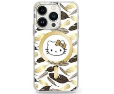 Hello Kitty HKHMP16XHGLEH Apple iPhone 16 Pro Max 6.9″ baltos spalvos kietas dėklas IML Golden Leaves MagSafe