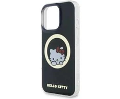 Hello Kitty HKHMP16LHSWKK Apple iPhone 16 Pro 6,3″ juodos spalvos kietas dėklas IML Sweet Kitty Magsafe