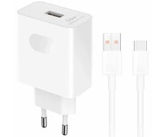 HN-110600E00 Honor originalus kelioninis įkroviklis 66W + USB-C duomenų kabelis baltas