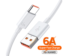 Huawei Super Charge 6A | 66W duomenų kabelis 1m baltas (OEM)