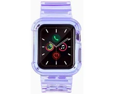 Dėklas Hurtel Apyrankė su laikrodžio apsauga Apple Watch 6 44mm / Watch 5 44mm / Watch 4 44mm / Watch SE 44mm violetinės spalvos