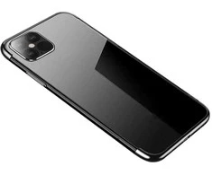 Hurtel Clear Color Gel TPU Electroplating frame Samsung Galaxy A22 4G dėklas telefonui juodos spalvos