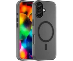 Hurtel Dėklas Magnetic Abrasive skirtas Apple iPhone 17 suderinamas su MagSafe – matinės juodos spalvos