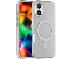 Hurtel Dėklas Magnetic Abrasive skirtas Apple iPhone 17 suderinamas su MagSafe – baltos spalvos