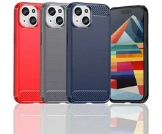 Hurtel Flexible Carbon carbon pattern Apple iPhone 15 – dėklas telefonui mėlynos spalvos