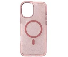 Hurtel Glitter dėklas su MagSafe skirtas Apple iPhone 16e – rožinės spalvos