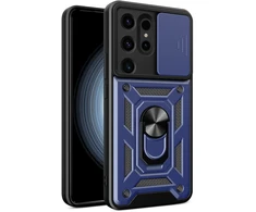 Hurtel Hybrid Armor Camshield dėklas skirtas Samsung Galaxy S24 Ultra armored with camera cover – mėlynas