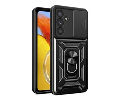 Hurtel Hybrid Armor Camshield dėklas skirtas Samsung Galaxy A37 – juodos spalvos